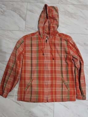 Christopher & Banks  Plaid Hooded Jacket